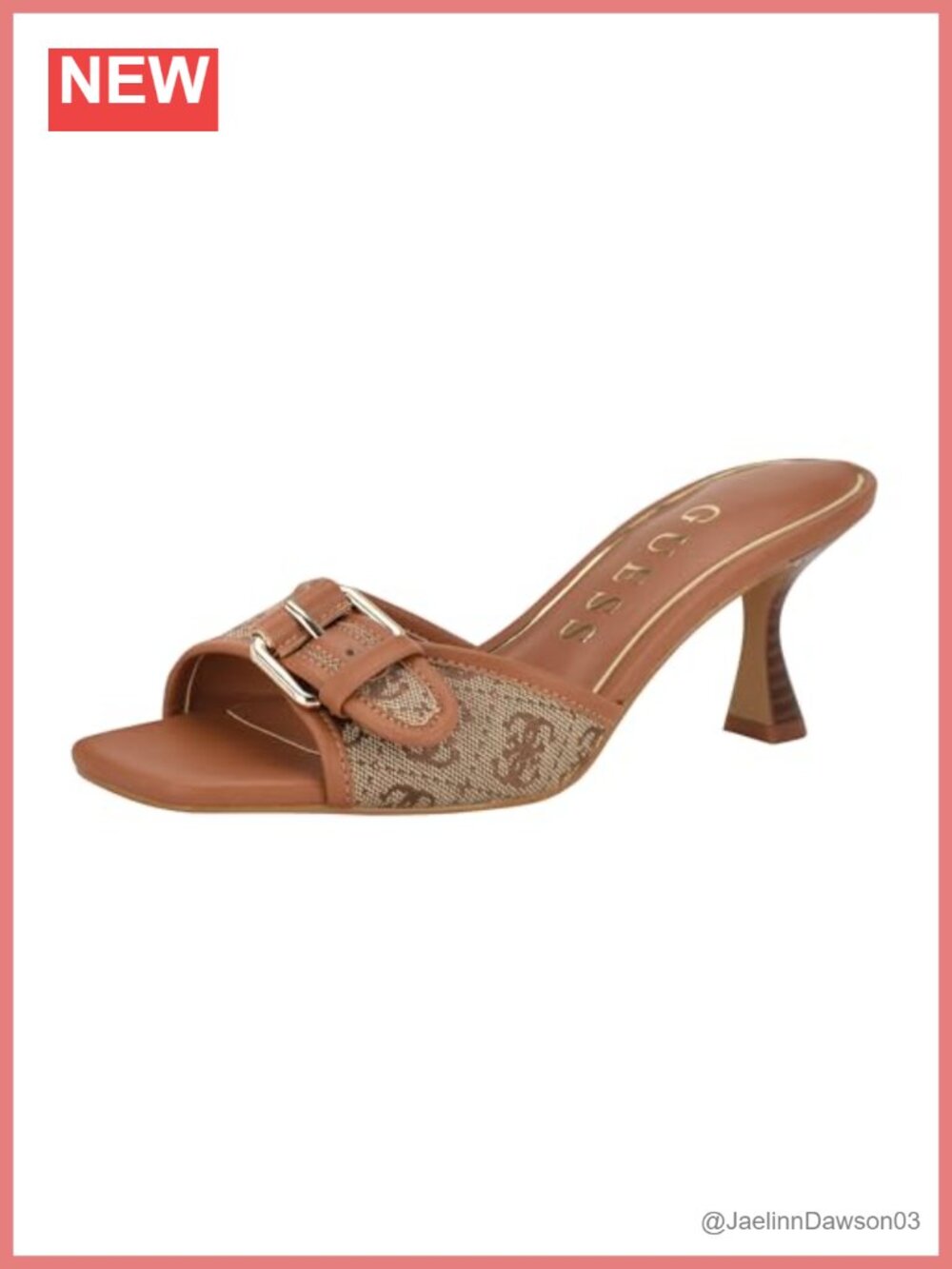 Women's Heeled Sandals Slide On Square Toe Flared Heel Synthetic
